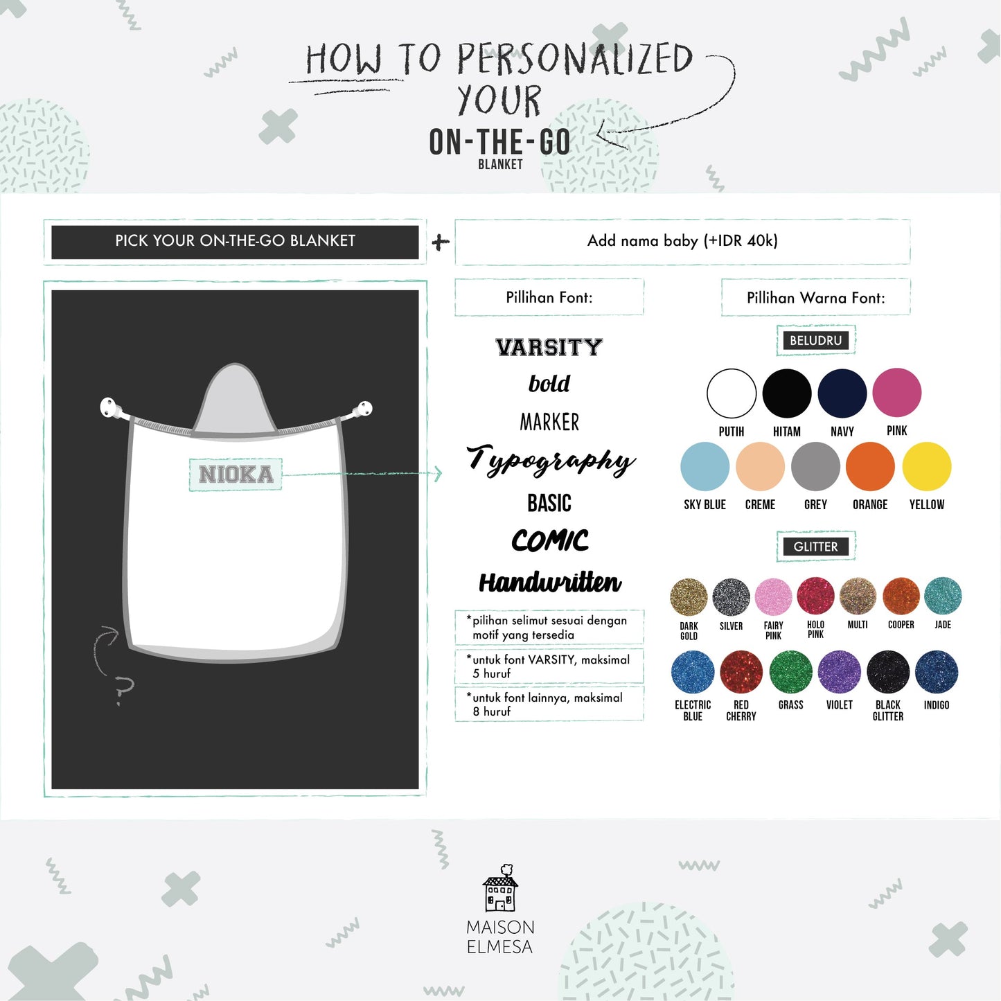 Maison Elmesa On The Go Blanket Pattern Series - Venus Pink