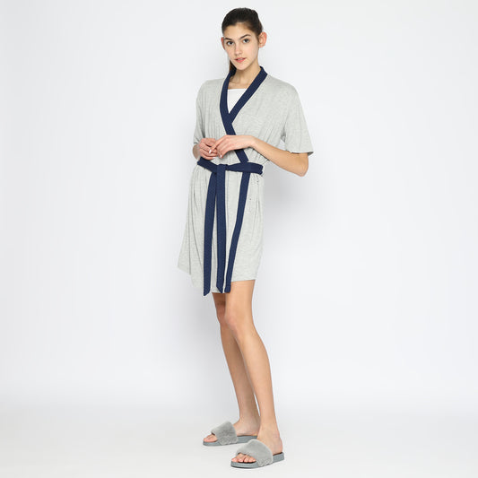 Maison Elmesa Nursing Robe Short - Misty Navy