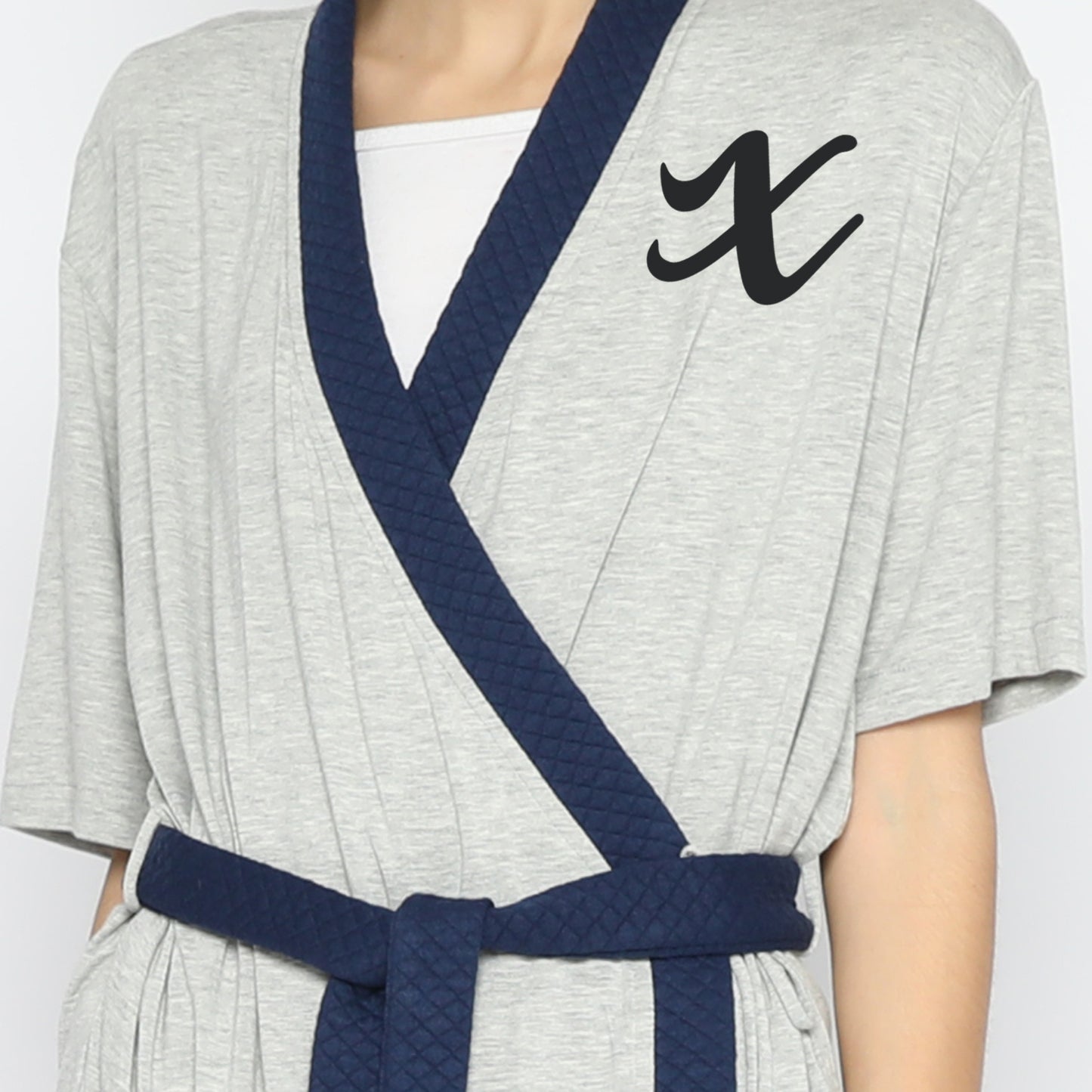 Maison Elmesa Nursing Robe Short - Misty Navy