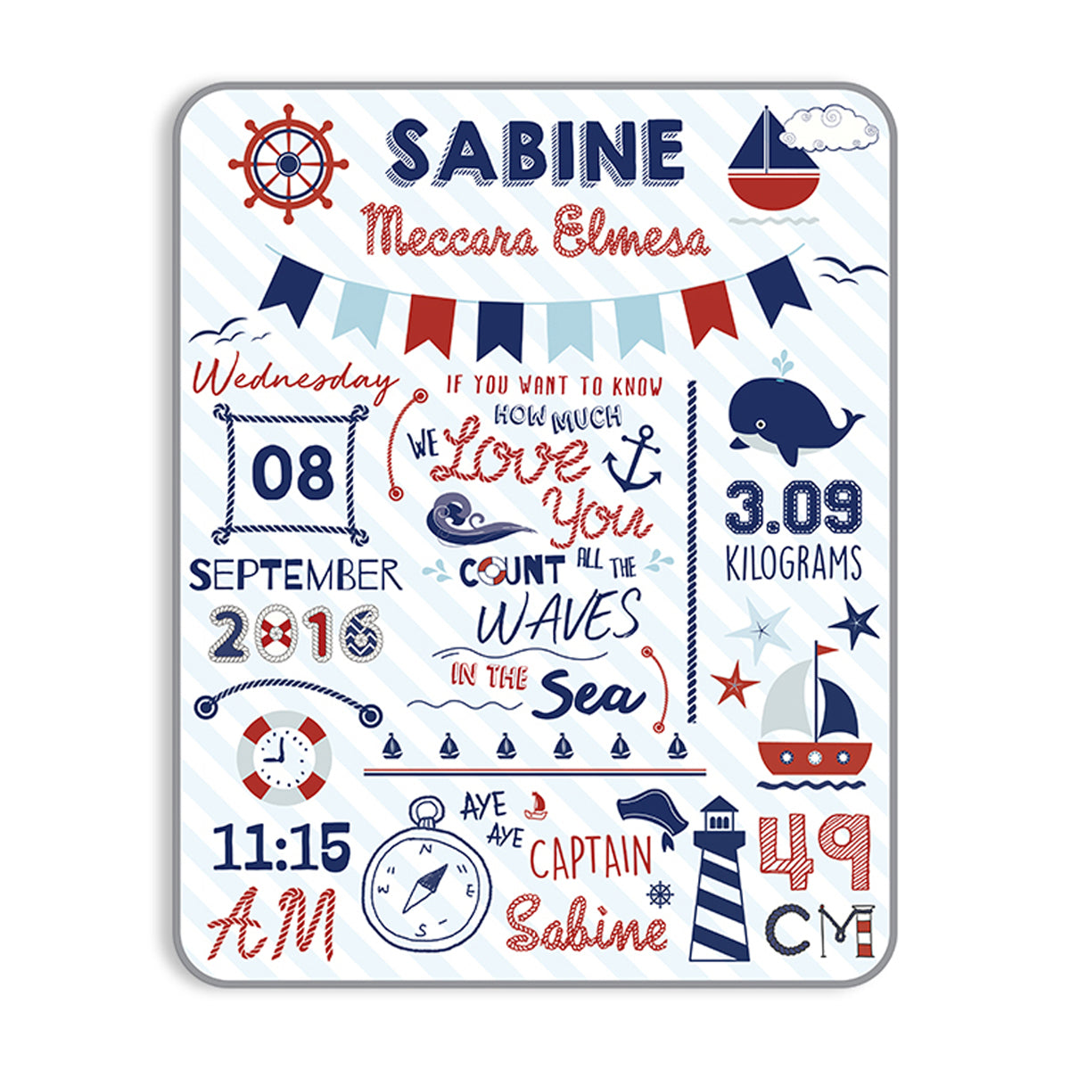 Maison Elmesa Baby Blanket - Sailor Series