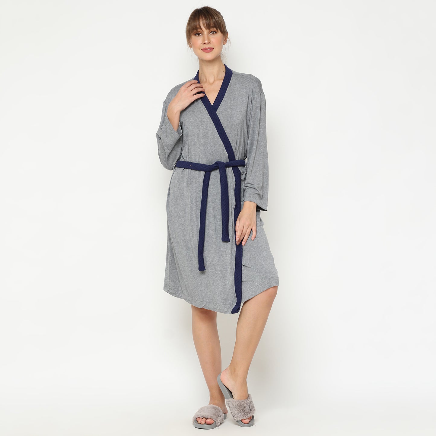 Maison Elmesa Nursing Robe - Darkmisty Navy