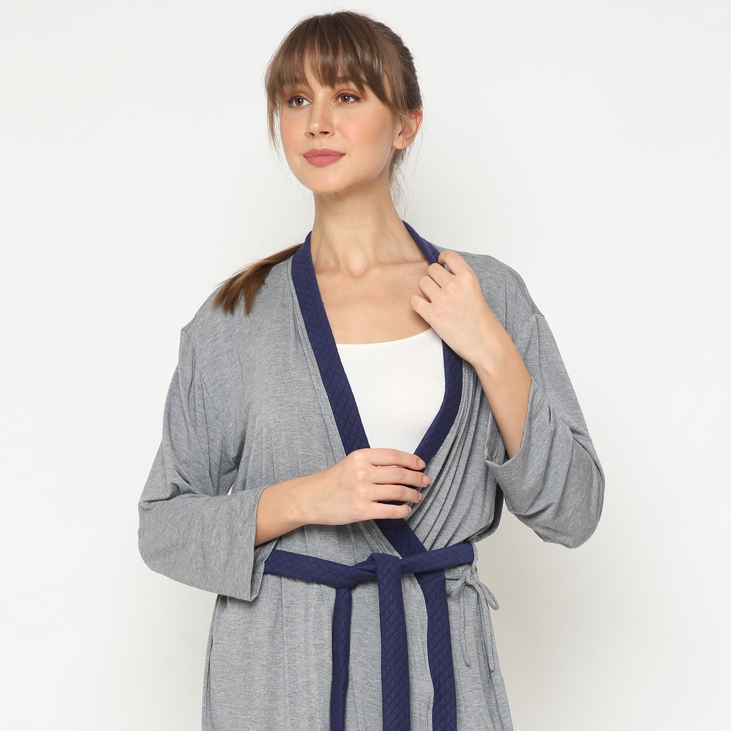 Maison Elmesa Nursing Robe - Darkmisty Navy