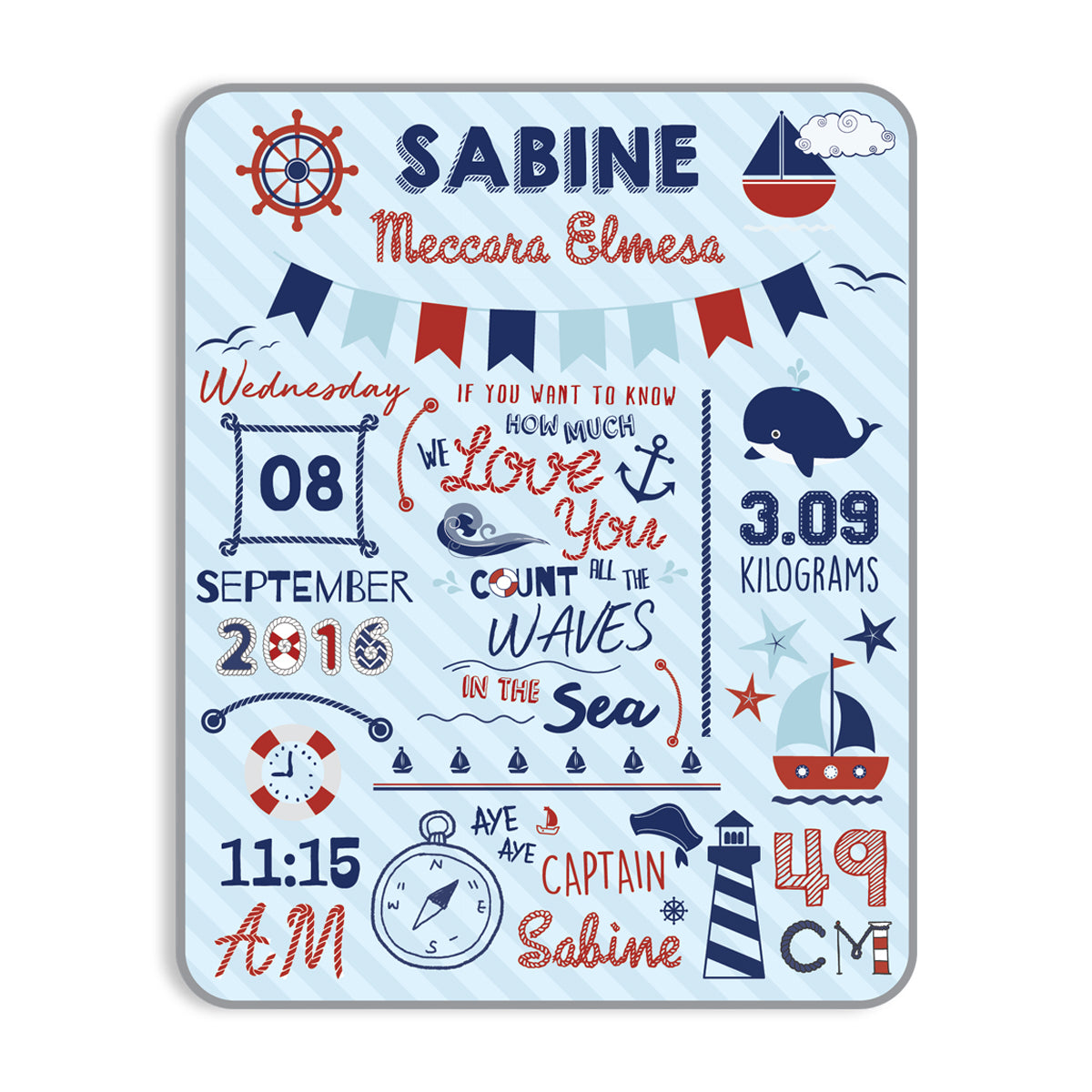 Maison Elmesa Baby Blanket - Sailor Series