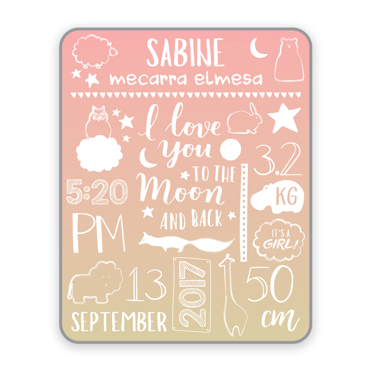 Maison Elmesa Baby Blanket - Moon Series