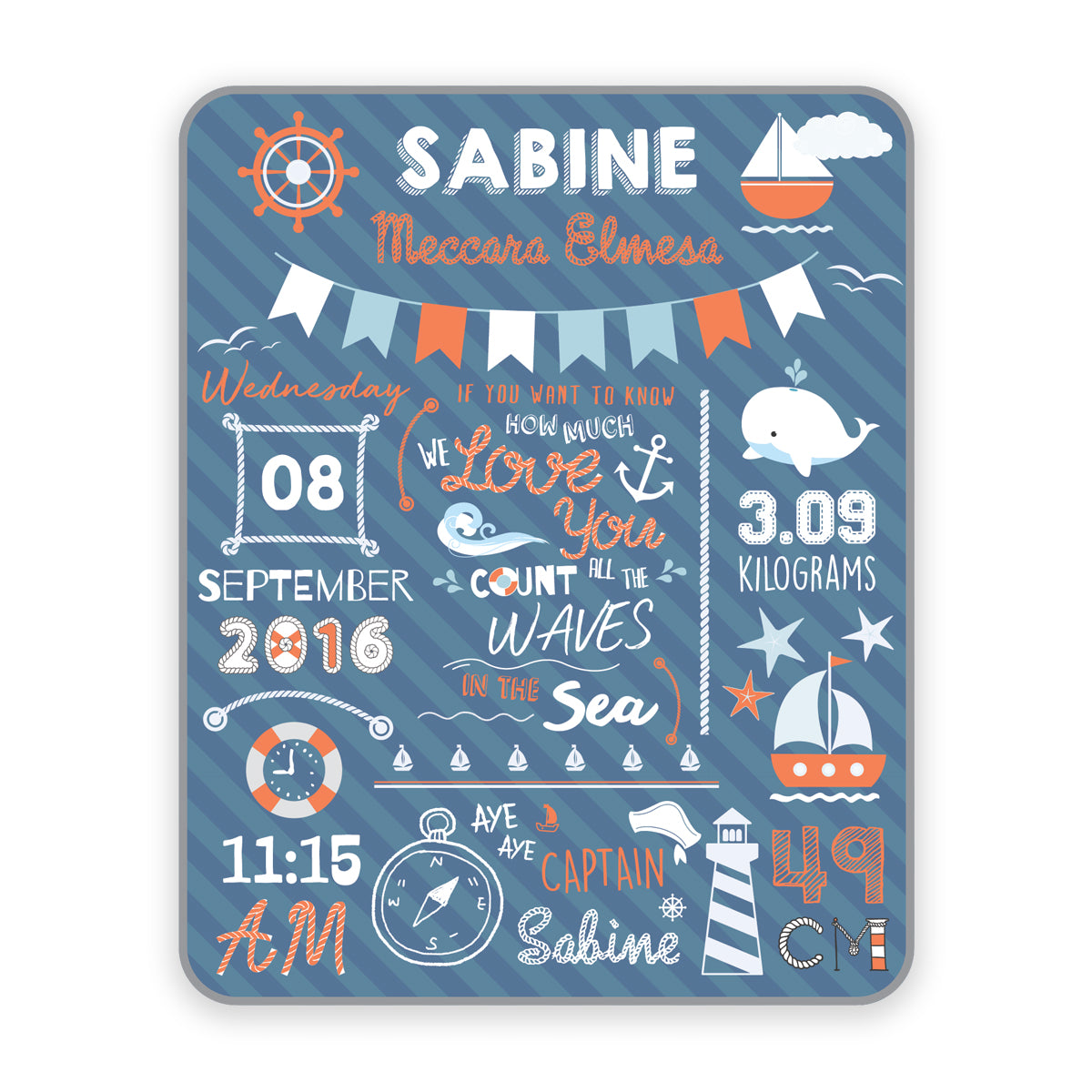 Maison Elmesa Baby Blanket - Sailor Series