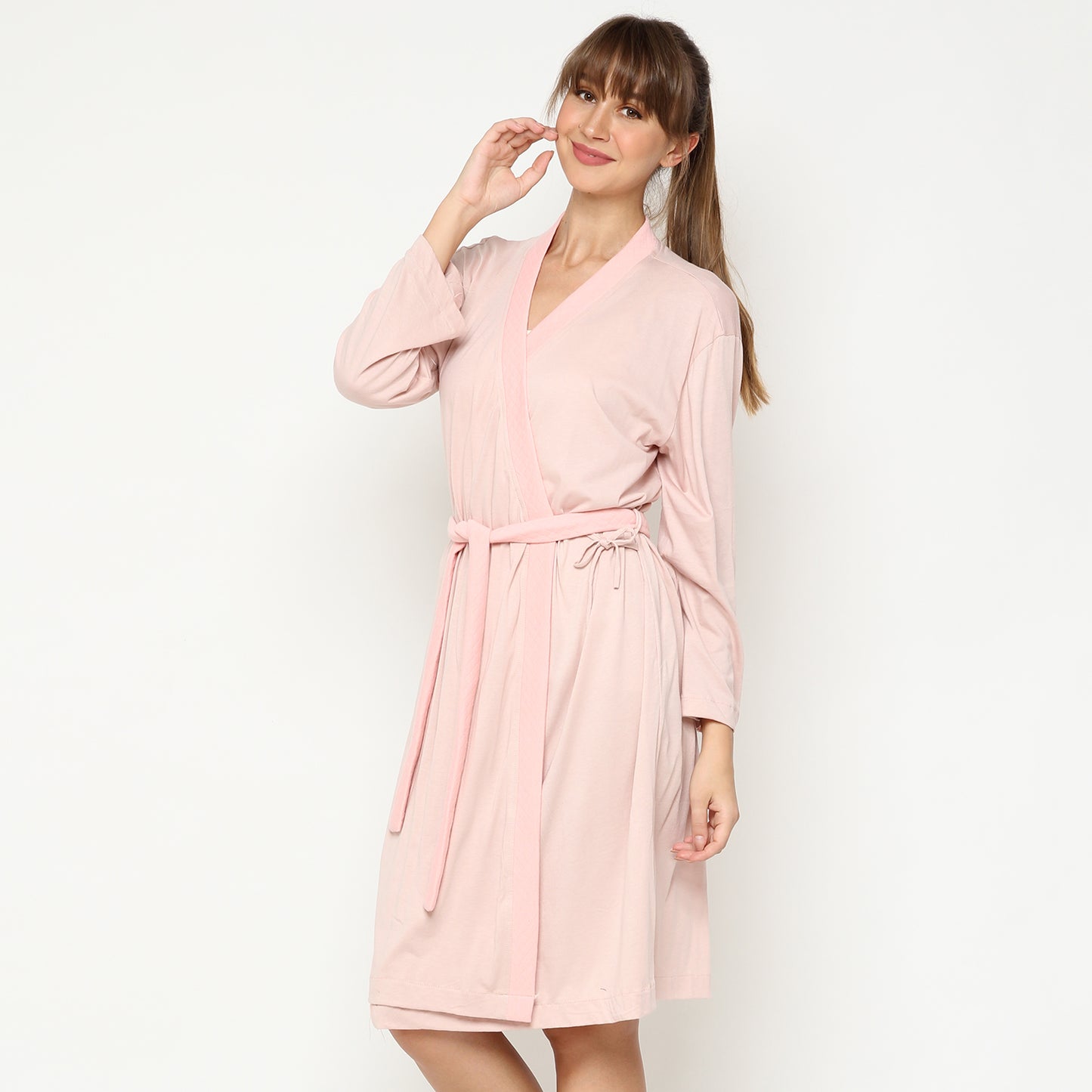 Maison Elmesa Nursing Robe - Baby Pink