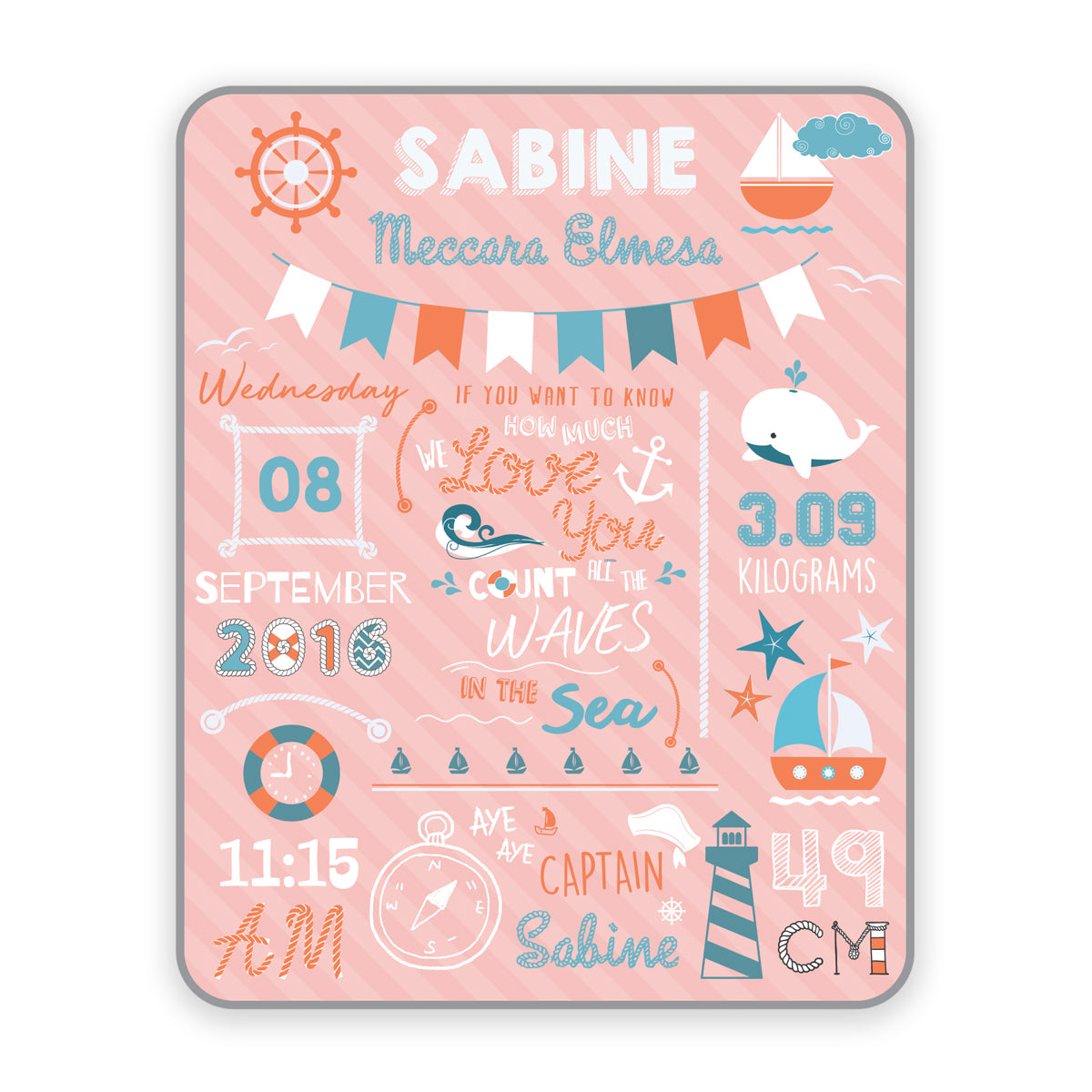 Maison Elmesa Baby Blanket - Sailor Series
