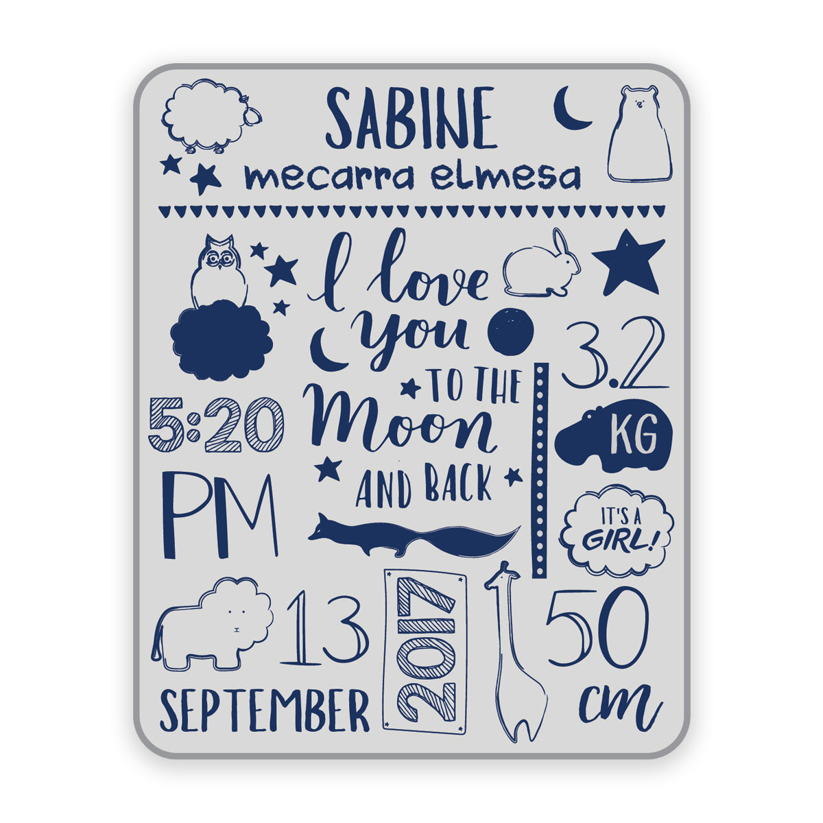 Maison Elmesa Baby Blanket - Moon Series