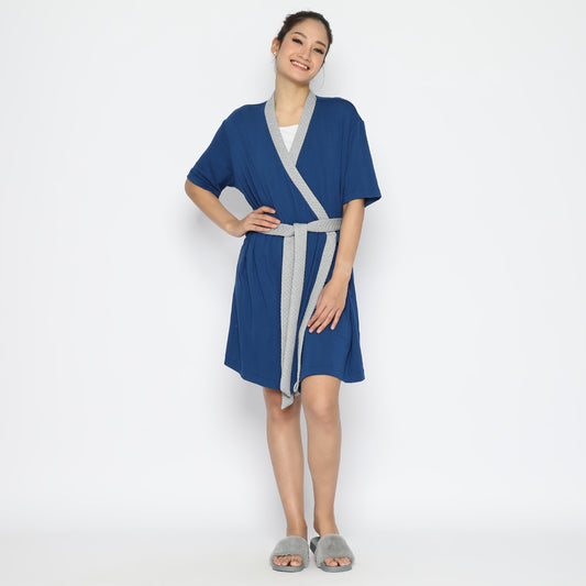 Maison Elmesa Nursing Robe Short - Ocean Grey