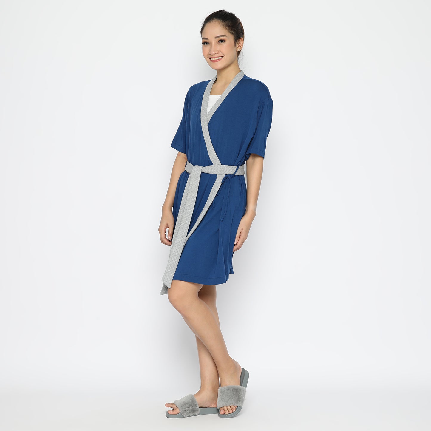 Maison Elmesa Nursing Robe Short - Ocean Grey