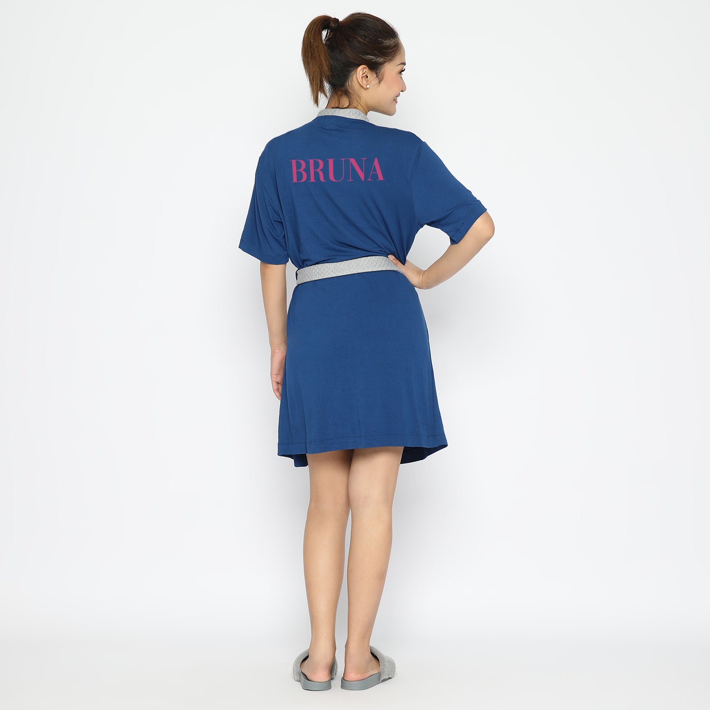 Maison Elmesa Nursing Robe Short - Ocean Grey