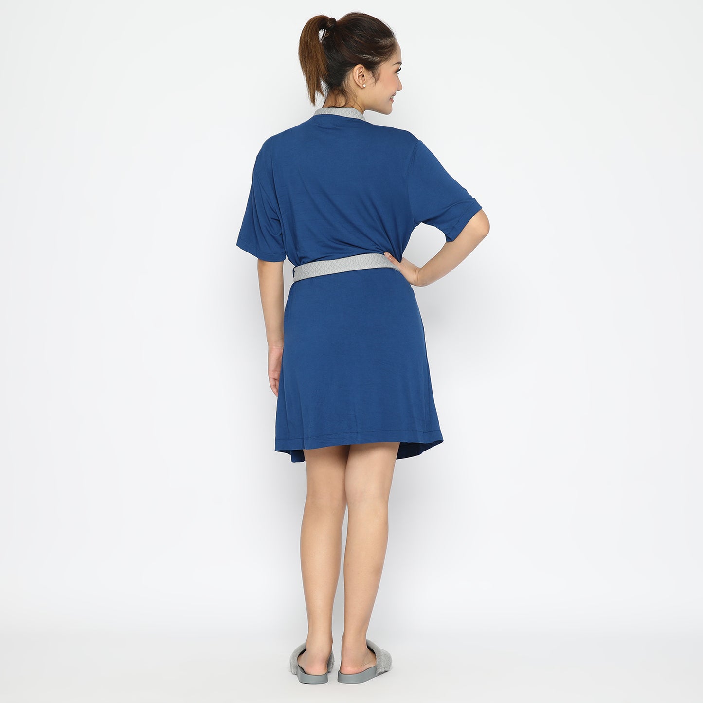 Maison Elmesa Nursing Robe Short - Ocean Grey