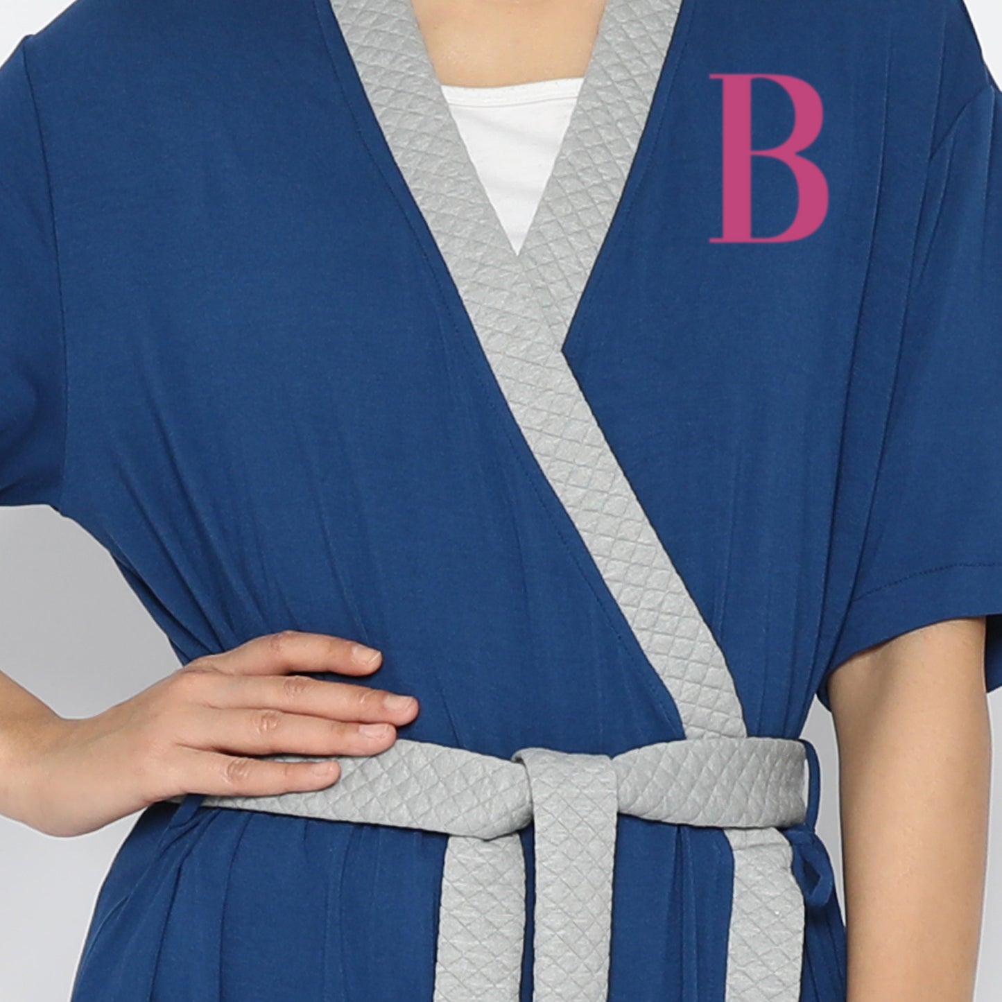 Maison Elmesa Nursing Robe Short - Ocean Grey