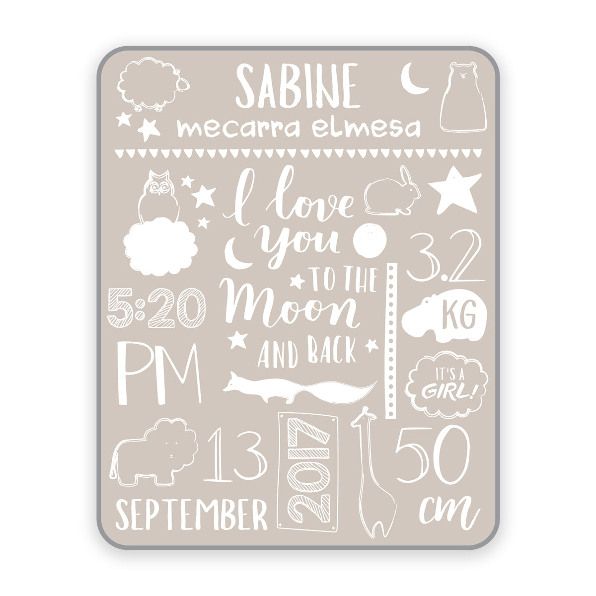 Maison Elmesa Baby Blanket - Moon Series