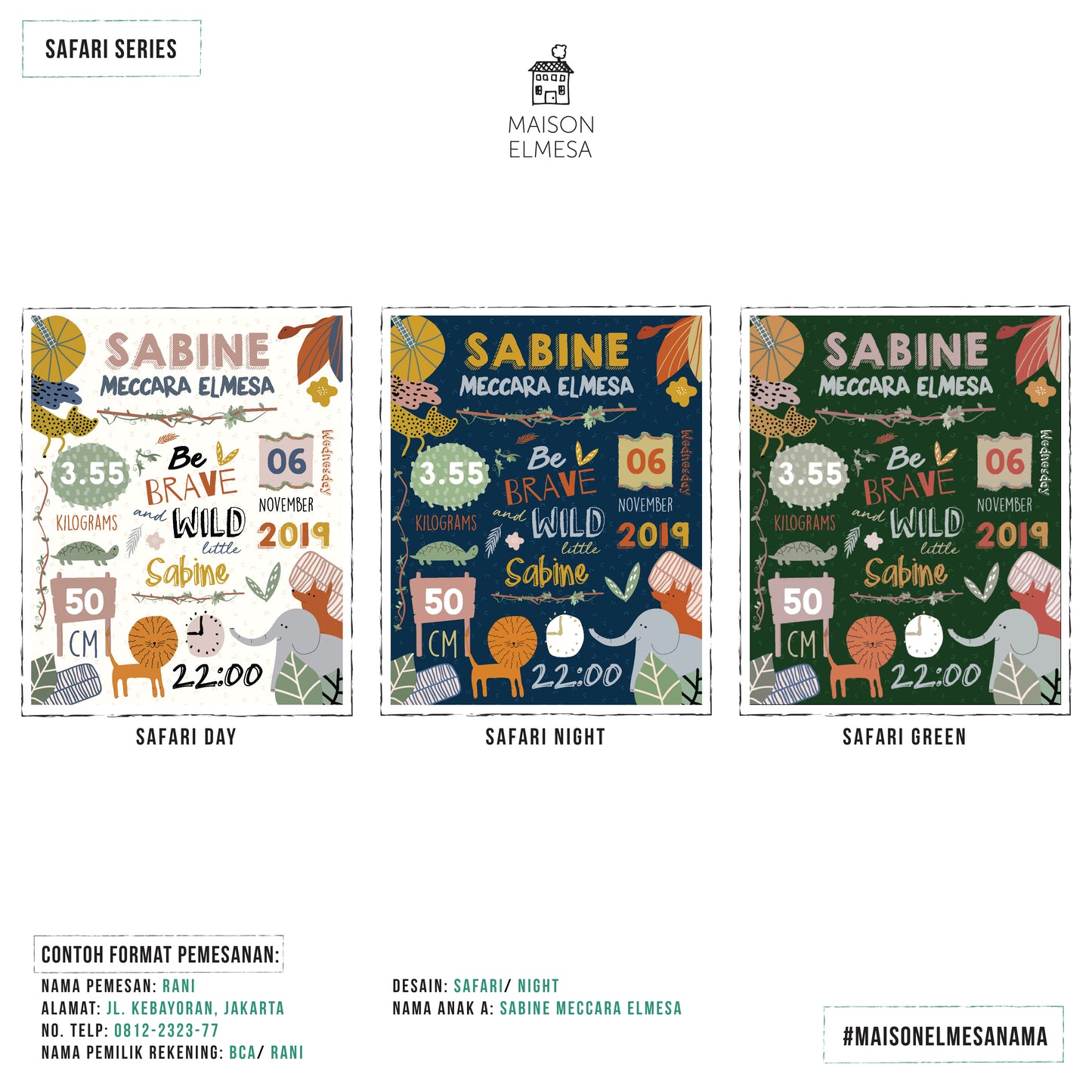 Maison Elmesa Baby Blanket - Safari Series