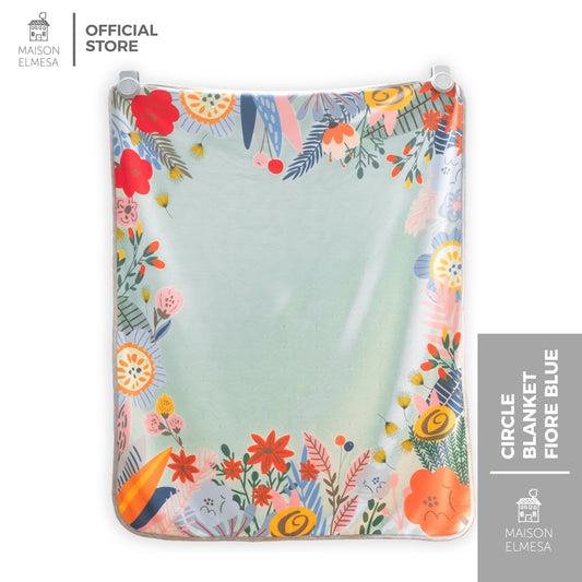 Maison Elmesa Baby Blanket - Fiore Blue Circle