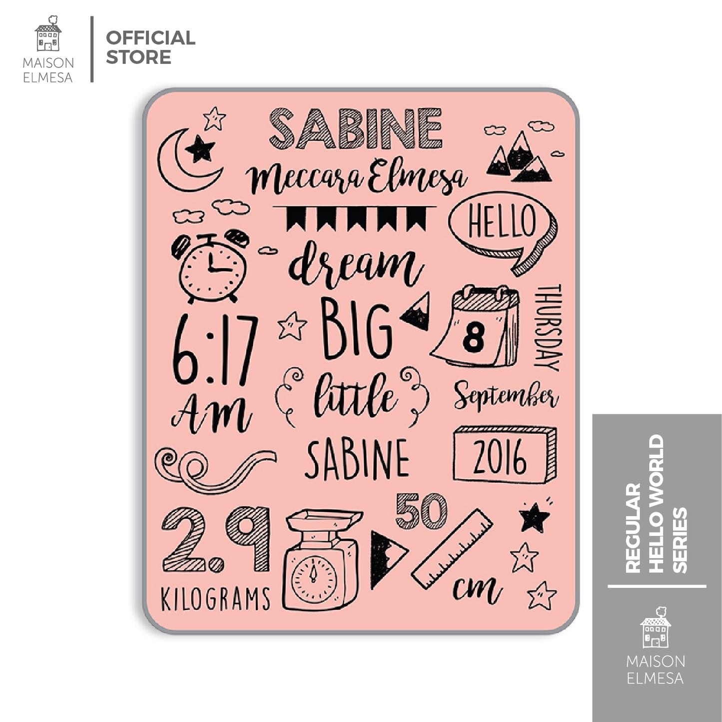 Maison Elmesa Baby Blanket - Hello World Series