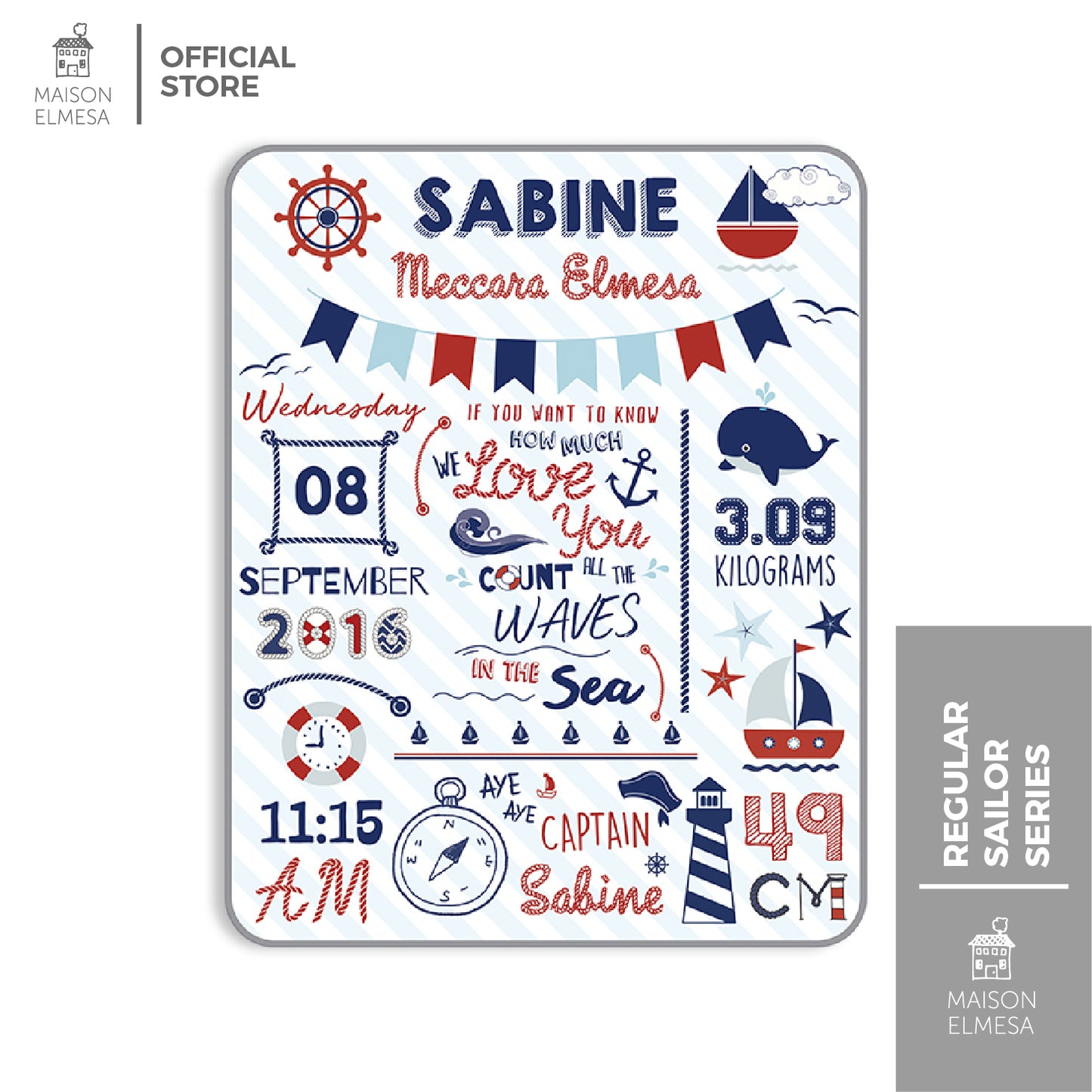 Maison Elmesa Baby Blanket - Sailor Series