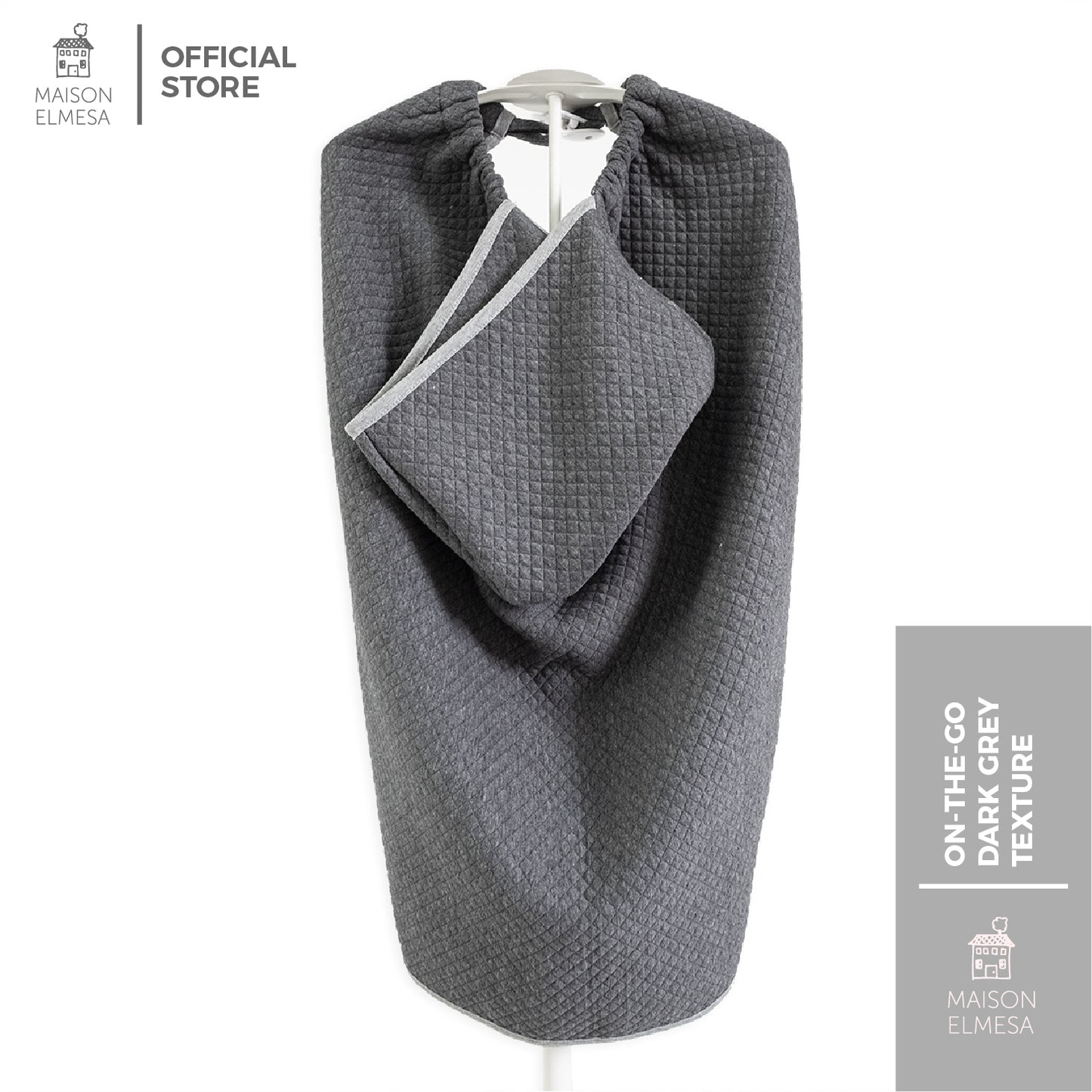 Maison Elmesa Baby Blanket On The Go - Dark Grey Texture