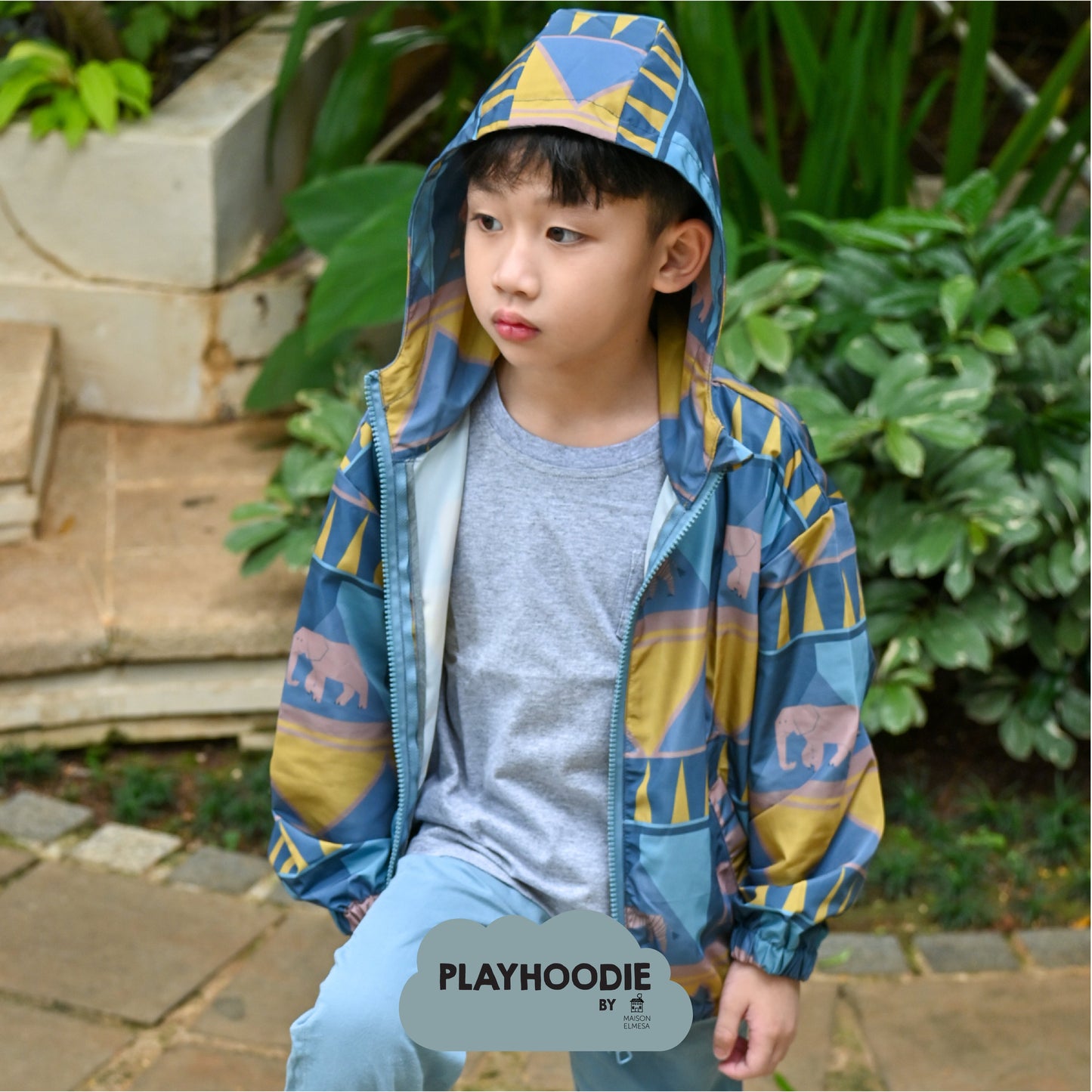 Maison Elmesa Playhoodie - Geo Navy