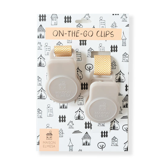 Maison Elmesa On The Go Clips Latte - Chevron Yellow Strap
