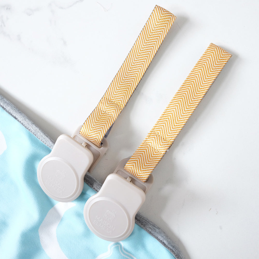 Maison Elmesa On The Go Clips Latte - Chevron Yellow Strap