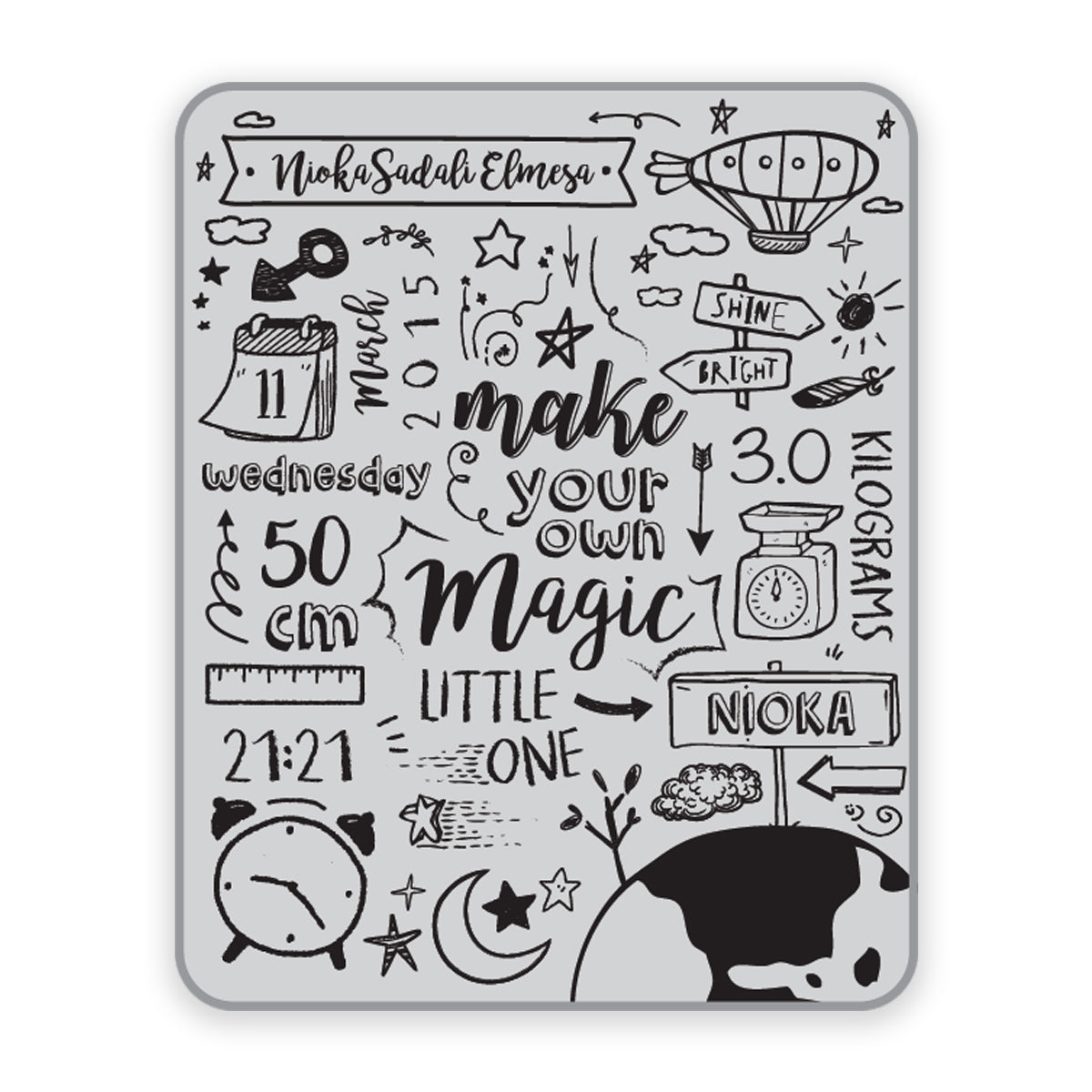 Maison Elmesa Baby Blanket - Doodles Series
