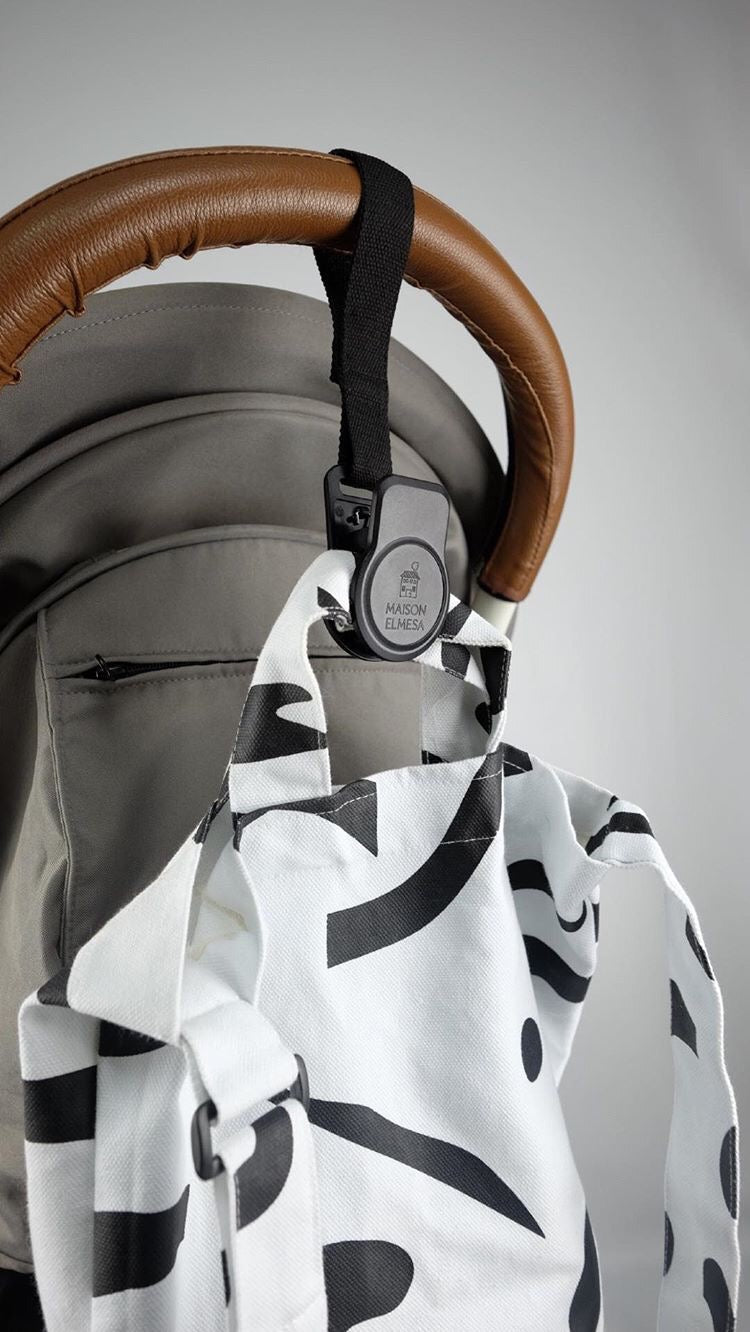 Maison Elmesa On The Go Clips Latte - Chevron Yellow Strap