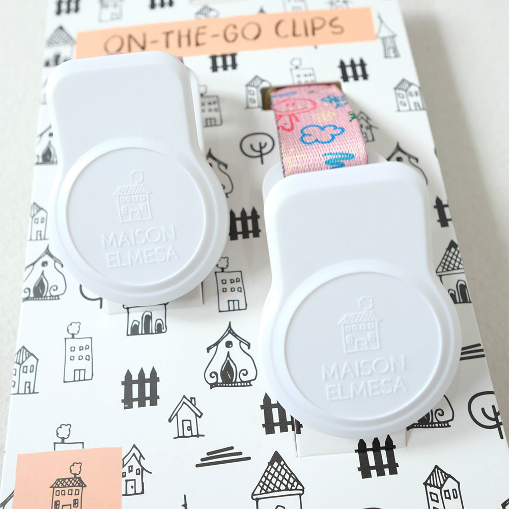 Maison Elmesa On The Go Clips White - Kids Crayon Peach Strap
