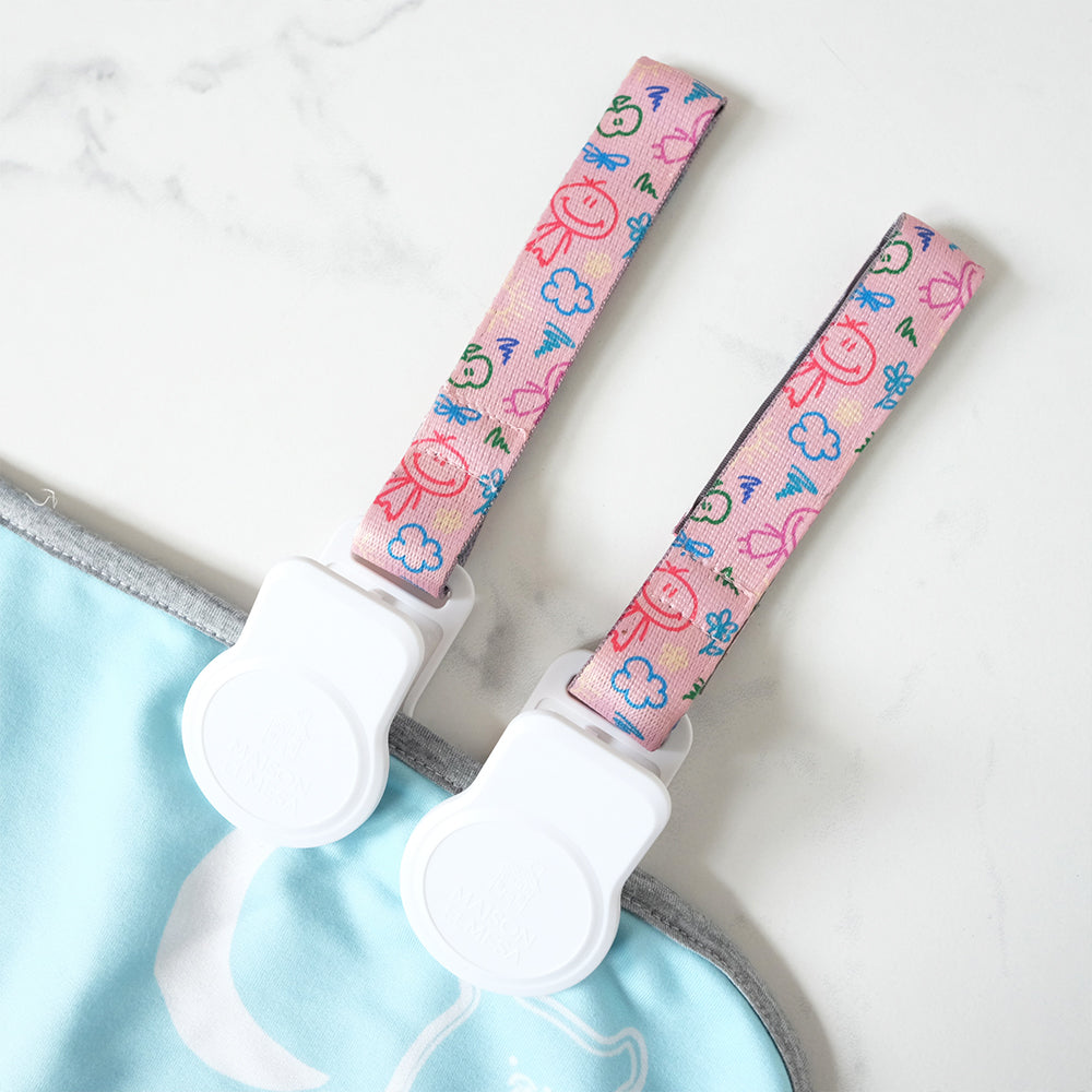Maison Elmesa On The Go Clips White - Kids Crayon Peach Strap