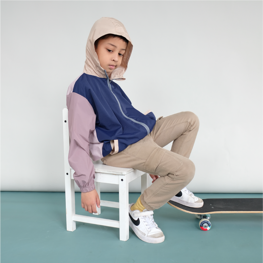 Maison Elmesa Jacket Color Block - Nebraska Crema