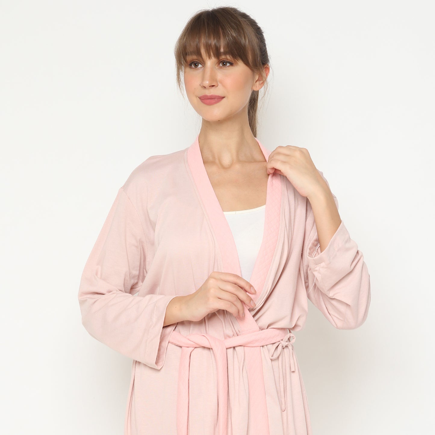 Maison Elmesa Nursing Robe - Baby Pink